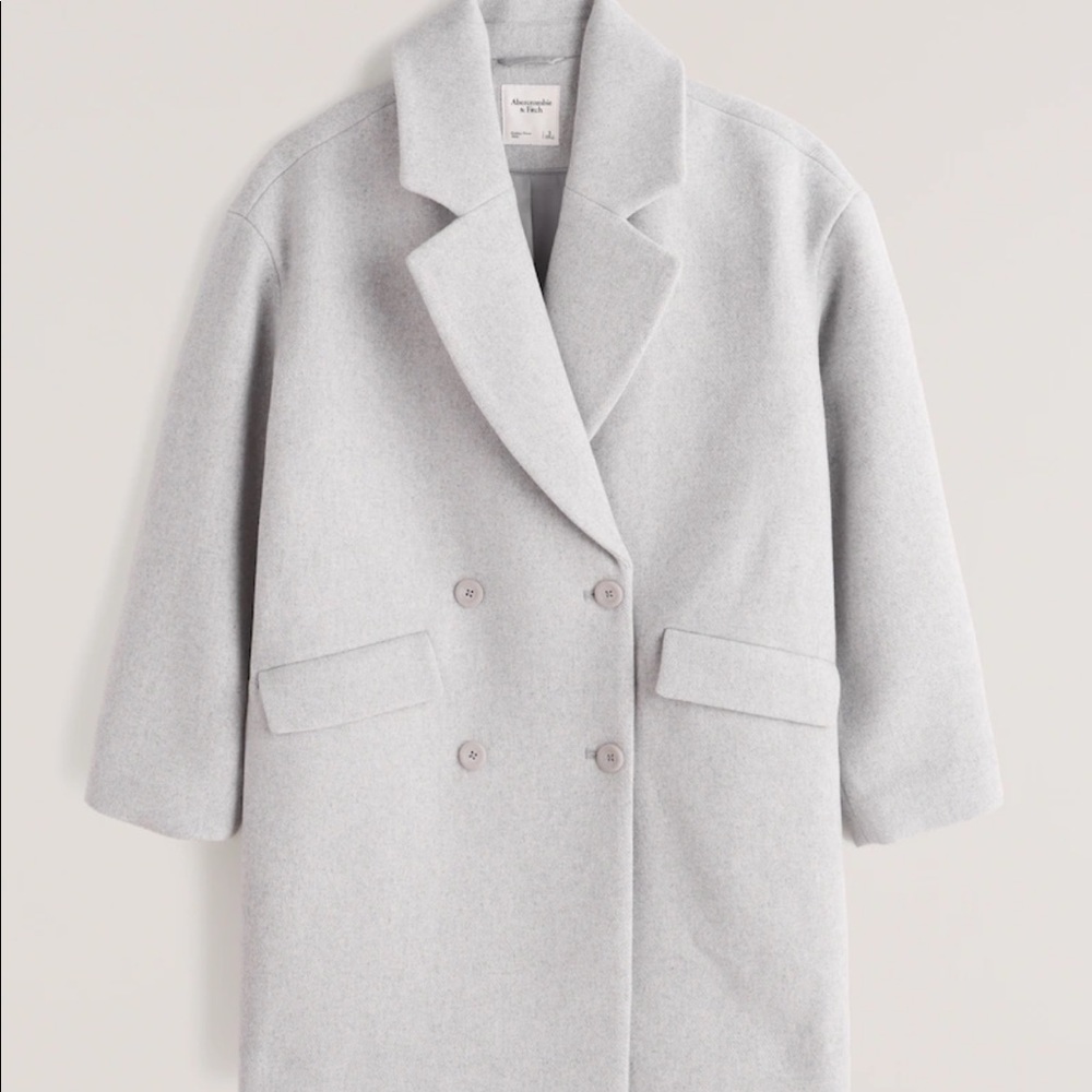 New with tags petite small Abercrombie light gray wool blend coat.